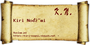 Kiri Noémi névjegykártya